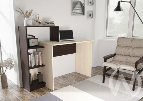 Стол компьютерный №5 (УПКФ) (Дуб беленый/Дуб венге ФВ)