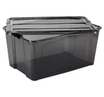 Ящик для хранения с замками КИП 45 л 385x580x280 чёрный прозрачный