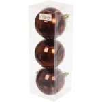 Новогодние шары 8 см (набор 3 шт) «Глянец», шоколад