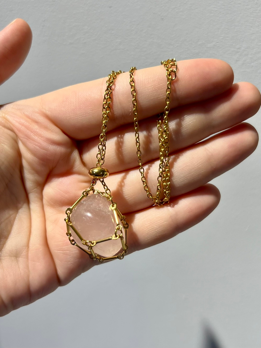 Авоська-подвеска для кристаллов золотистая M