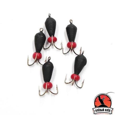 Мормышка вольф. безнасадочная "ЯМАН" Черт с петлей (длинный), d-2 мм, вес 0,4 г, бисер, цв. флуор. красный