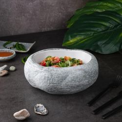 Салатник 600 мл 22,5*18,5 cм h8 cм Stone White Matt New Taiga P.L. [1]