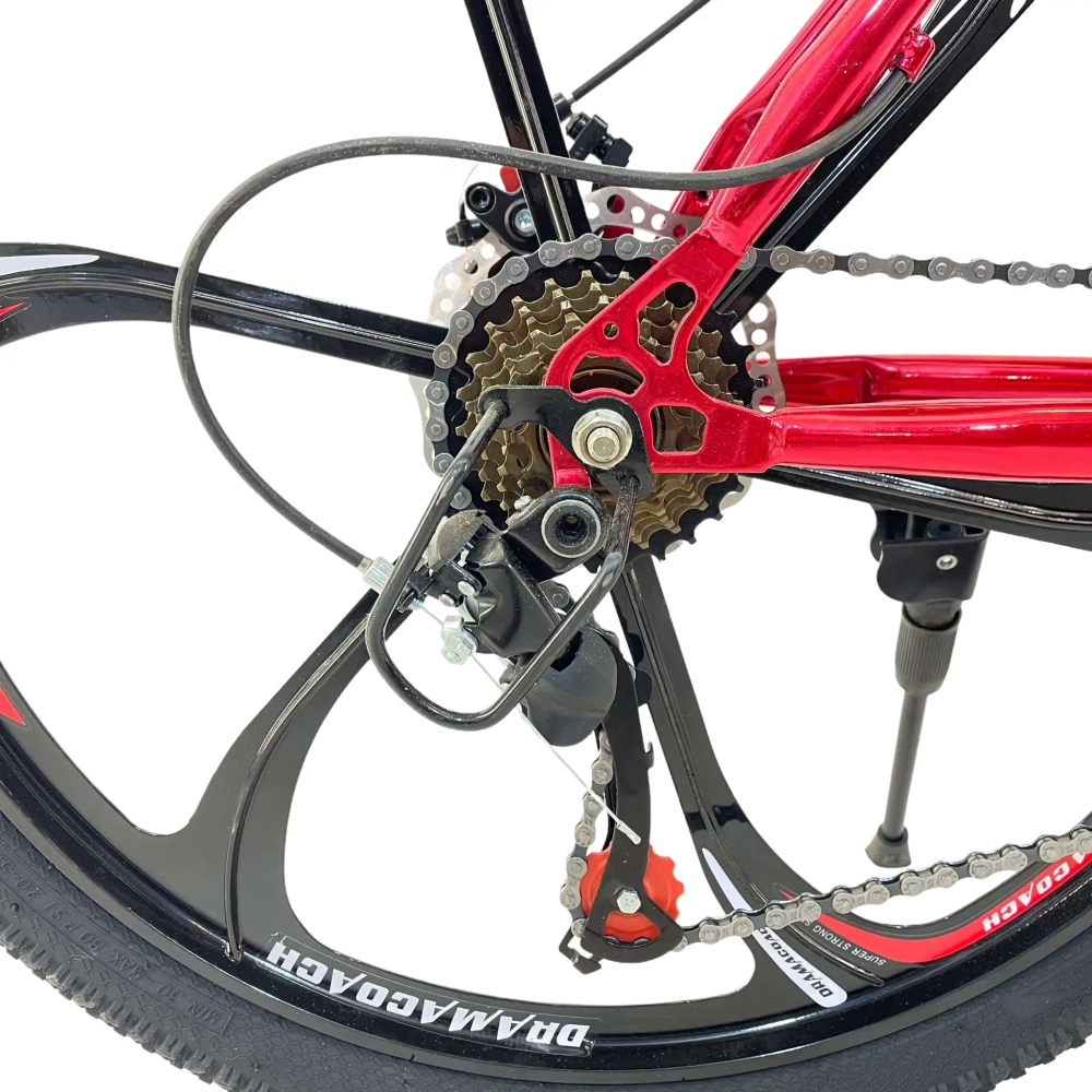 Велосипед Dinos 26" 21скор (стальная рама, диск. тормоз, Литые диски) Красный (DIN-15-2)