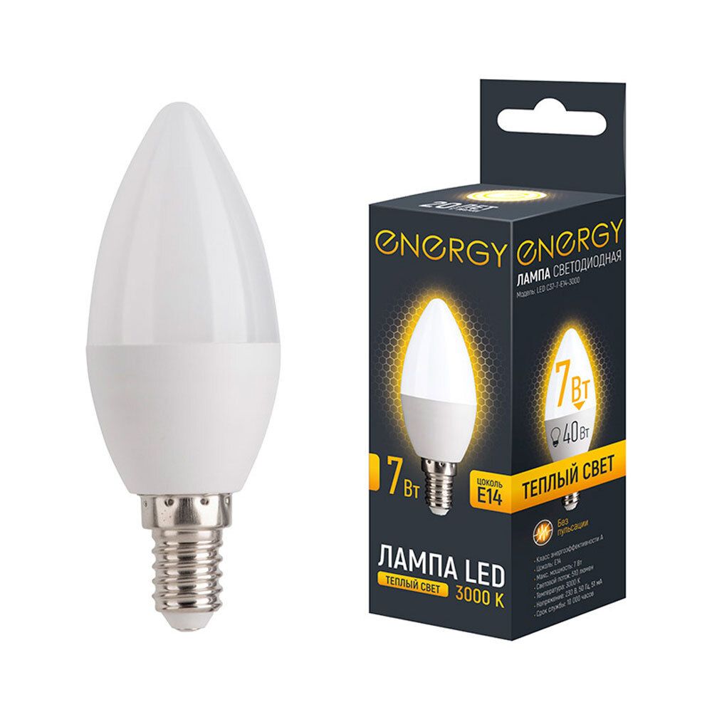 Лампа светодиодная Energy LED С37-7-E14-3000 Лампа светодиодная Energy LED С37-7-E14-3000