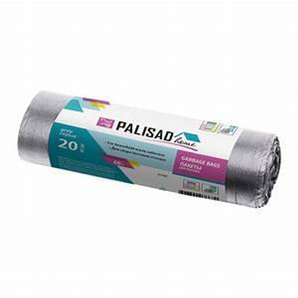 Пакеты для мусора 60 л x 20 шт. серые, Home// Palisad 927095