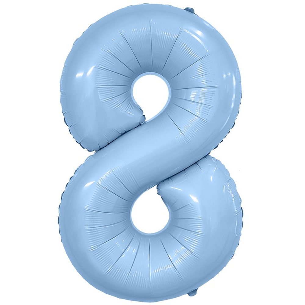 Шар фольгированный Цифра 8 101 см (Голубой)
