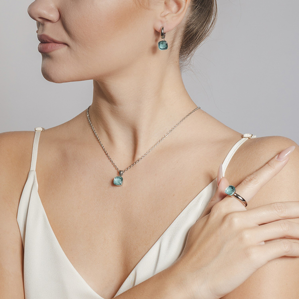 Кольцо Qudo Firenze blue apatite 18.5 мм 610136/18.4 BL/S размер 18,5