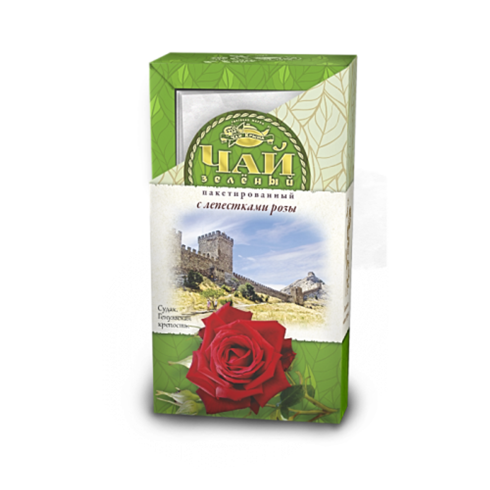 Чай зелёный с лепестками розы пакетированный ТМ &quot;Чаи Крыма&quot;