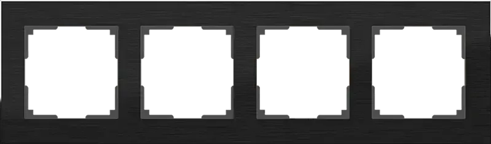 Рамка на 4 поста (черный алюминий) WL11-Frame-04