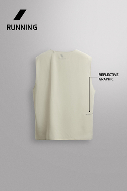 ZARA ПЕРФОРИРОВАННАЯ МАЙКА ДЛЯ БЕГА, СВЕТЛО-ЗЕЛЕНЫЙ