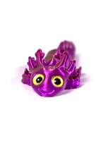 Подвижный аксолотль мини, 3D печать, 9,5 см., фиолетово-золотой