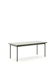 Уличный стол Maurina из зеленой оцинкованной стали с плиткой цвета экрю 182 x 91 см