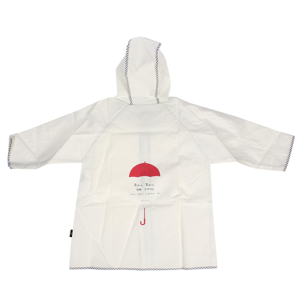 Дождевик с капюшоном, белый, рост 100 см