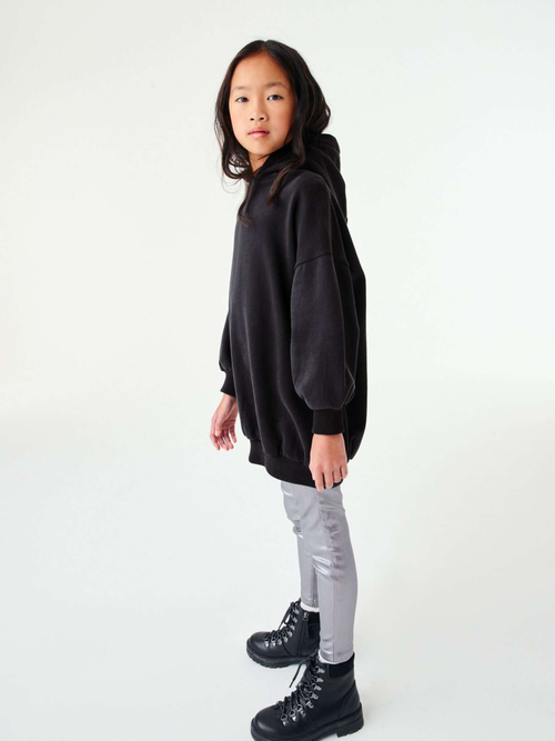 Толстовка удлиненная с капюшоном для девочки Next M44-235, Черный