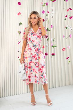 Платье с акварельными цветами из вискозы