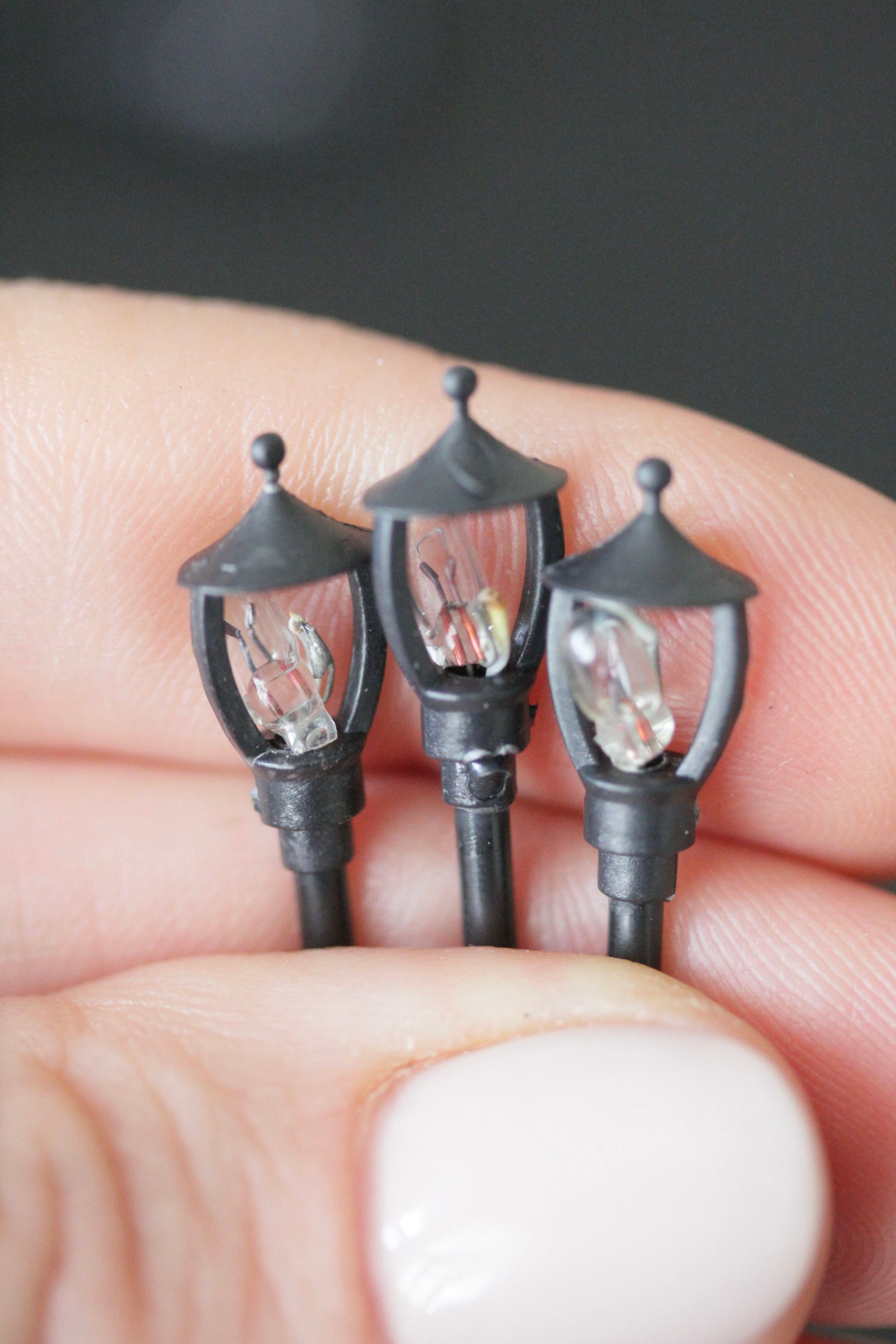 Фонари уличные миниатюрный для макетов "Классический" (63 мм; 5 штук) / мини фонари для парков и железных дорог