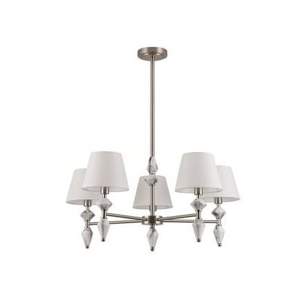 8274/5 CLASSI LN26 044 никель/белый/серый, металл/керамика/ткань Люстра Е14 5*40W 220V VERMONT