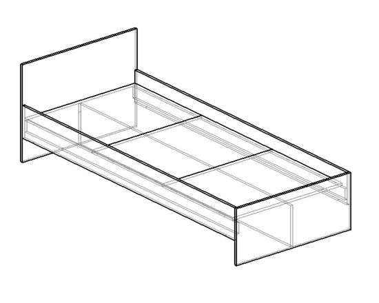 Кровать ИТАЛИ-1  1900-800 /1932*600*932/ шимо светлый