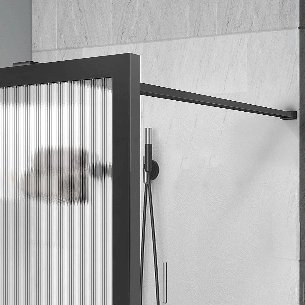 Душевое ограждение Vincea Walk-In VSW-1HP900FLGM 90 стекло рифленое/профиль вороненая сталь