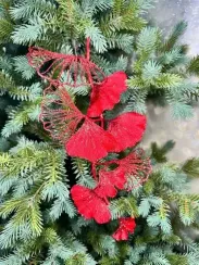 Ветвь Гинго красно-белая 73 см., 1 шт., Christmas DeLuxe (86666)