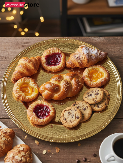 Тарелка сервировочная подстановочная 33 см. металлическая