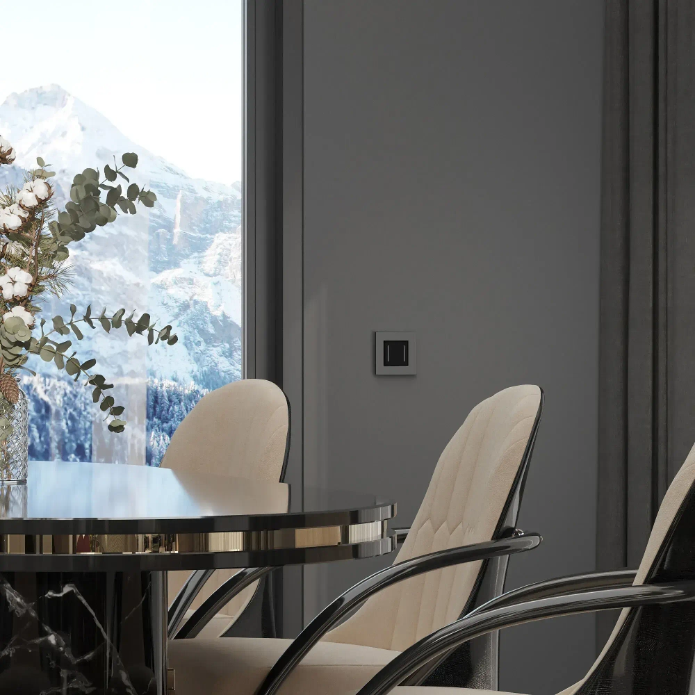 Рамка на 1 пост Slab (серебро матовый) W0012965