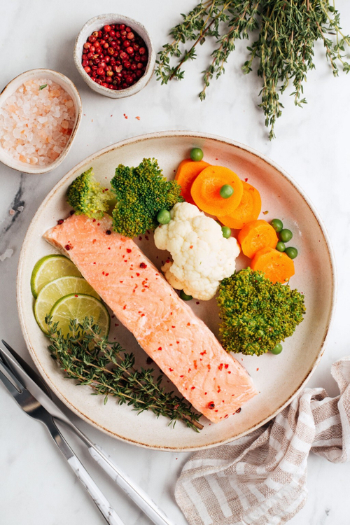 Лосось на пару