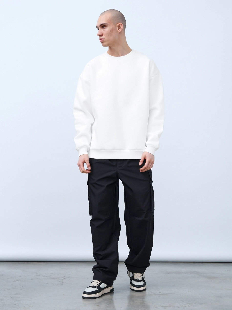 Свитшот оверсайз, без начеса (молочный)