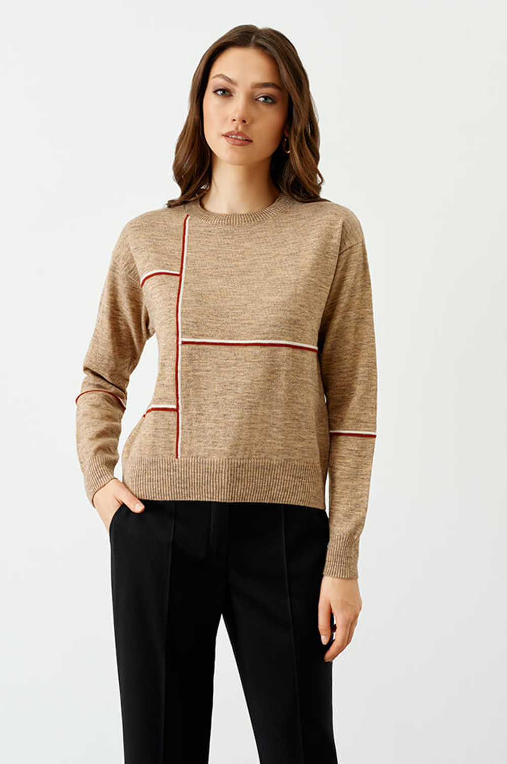 22781 Джемпер женский (бежевый меланж)