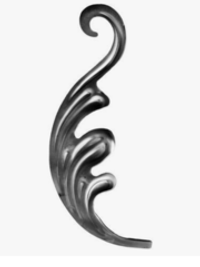 Кованый элемент лист 230 х 85 (2мм) L левый, 1 шт.