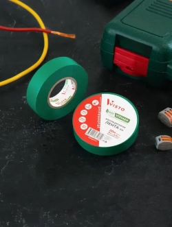 Изоляционная лента Изолента VISTO 19 мм 20 м 150 мкм, висто зеленая, профессиональная, 1 шт.