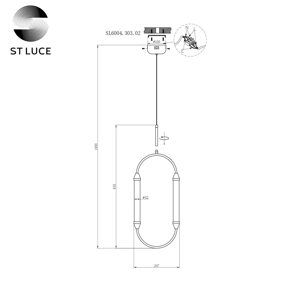 SL6004.303.02 Подвес ST-Luce Латунь/Белый LED 2*4W 3000K