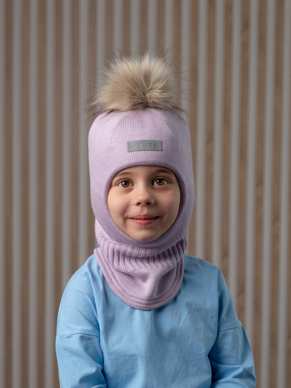 Шлем зимний вязаный (Черничное мороженое) ЧУ