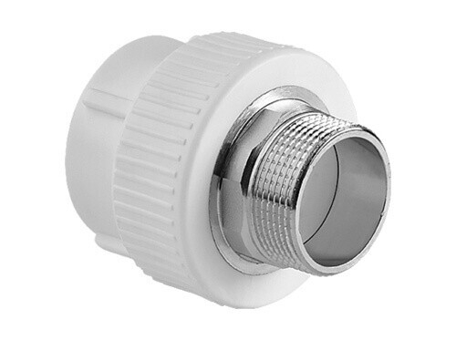 Муфта РР комб. 25*3/4" нар. серый (Tebo)