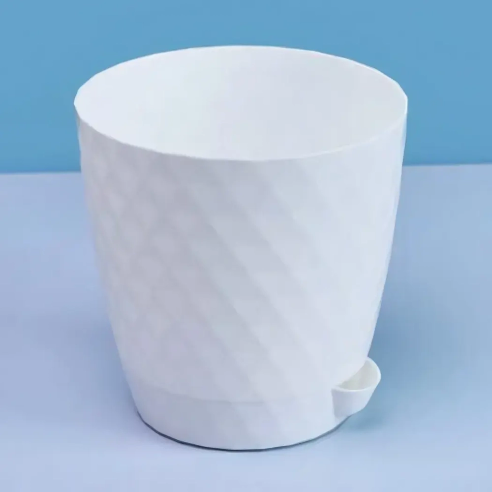 Горшок для цветов пластиковый 3л d-18см «Румба»с подоном белый