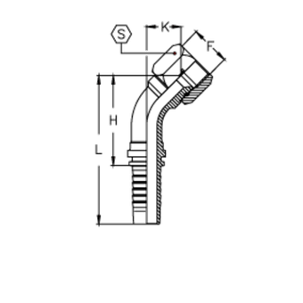 Фитинг DN 12 JIC (Г) 1.1/16 (45)