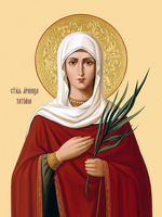 Икона под старину А4. Дерево, холст (святые жены)