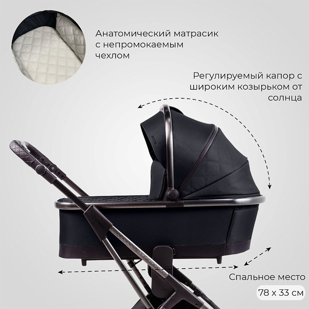 Детская коляска Sweet Baby Rocco 2 в 1 2024 Black 427056
