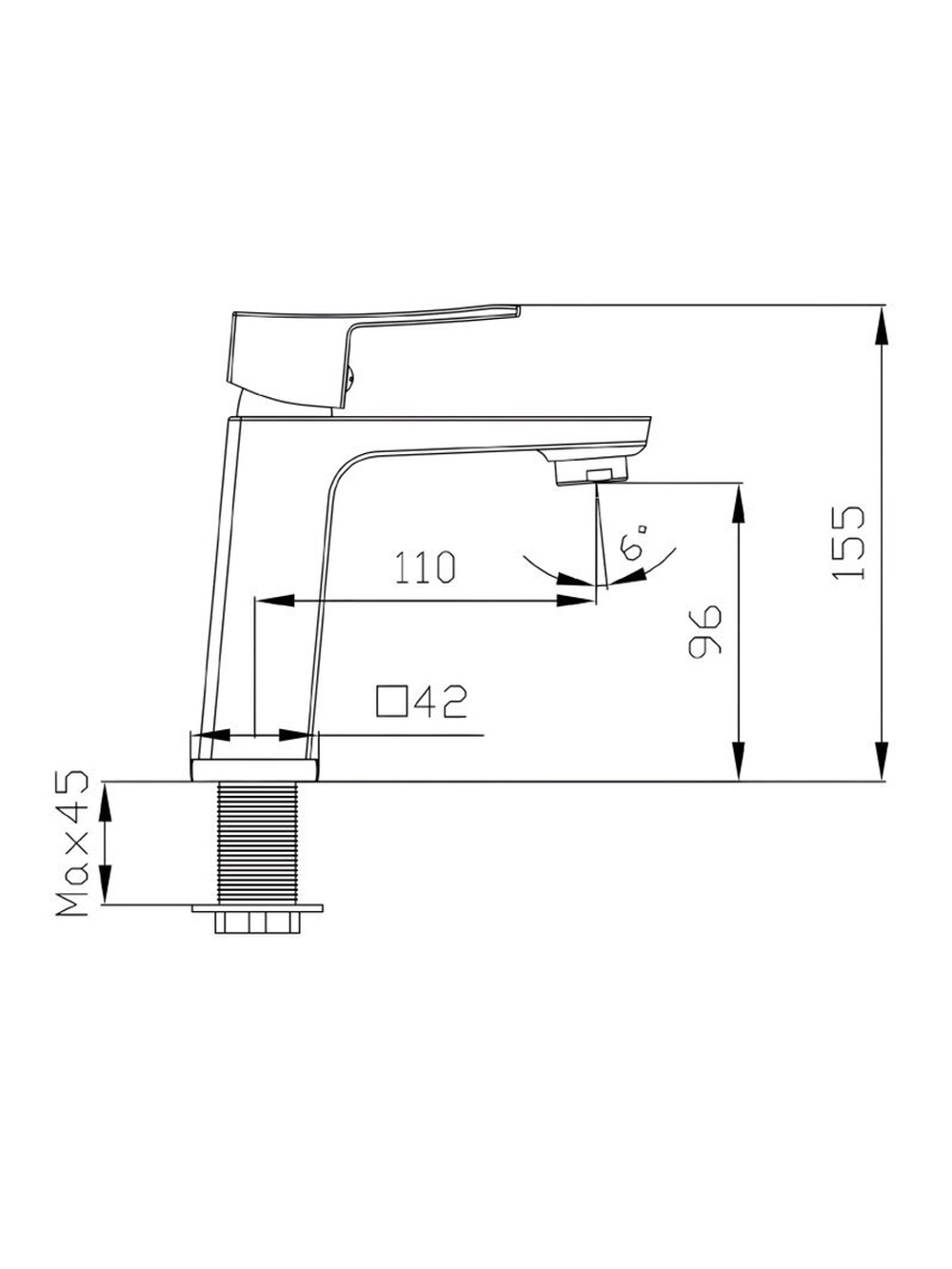 Смеситель для умывальника Melodia della vita Etude картридж д.25 мм, без гибкой подводки MDV30020