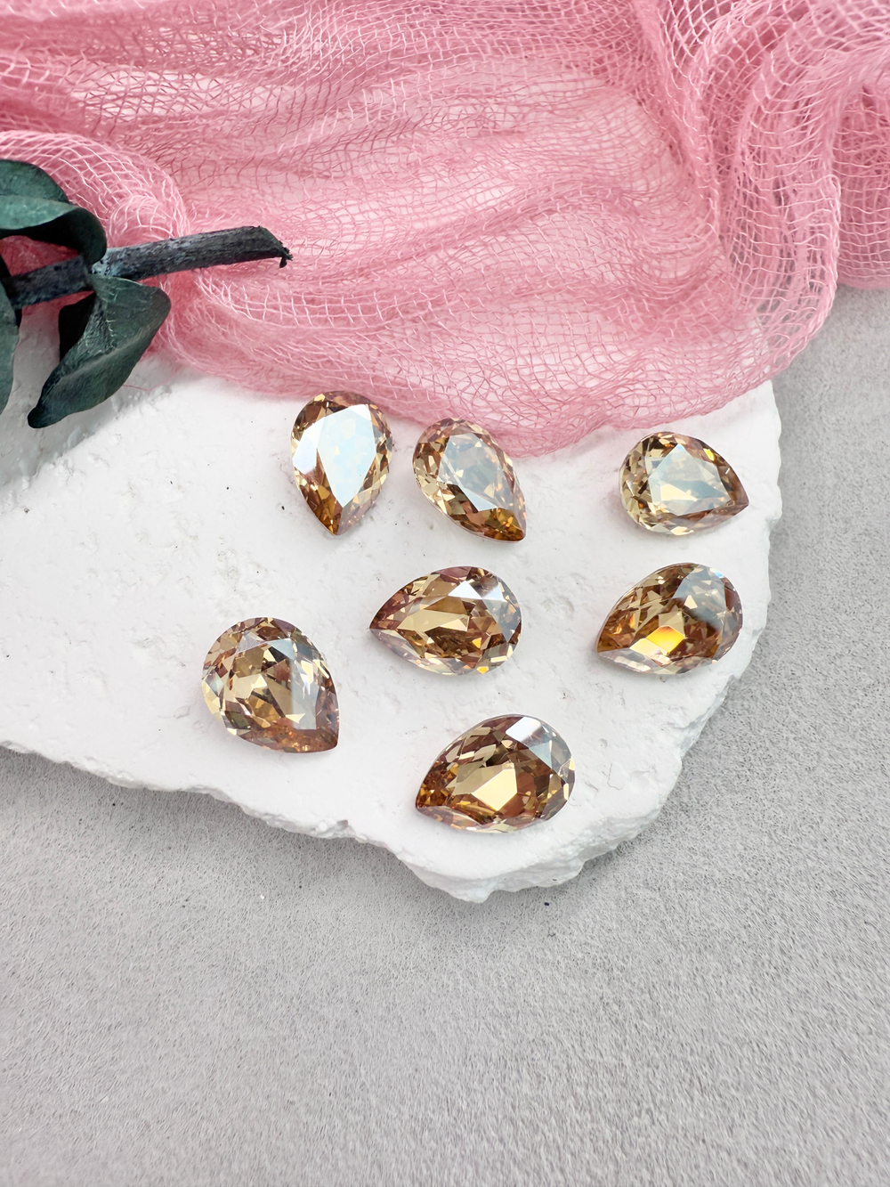 Капля Drop 14*10 мм,Crystal golden light