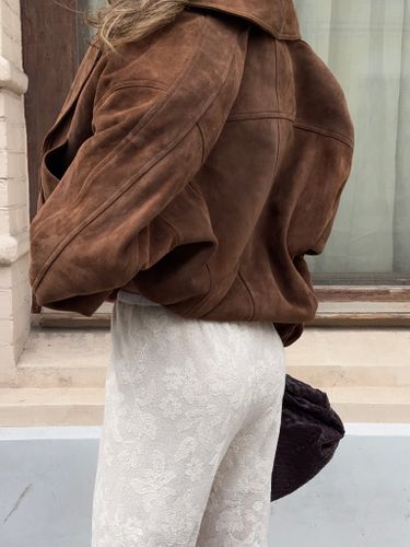 Молочные кружевные брюки на резинке