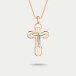 Крест женский православный из розового золота 585 пробы без вставок (арт. 080920)