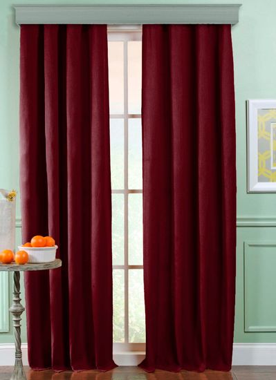 Длинные шторы под лён Oxford (сочная вишня)