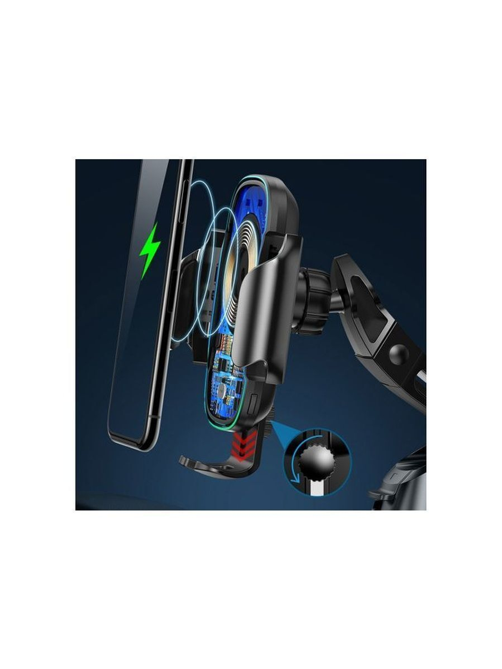 Авто держатель для телефона с QI Light Electric 15W