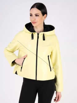 Кожаная куртка демисезонная с капюшоном