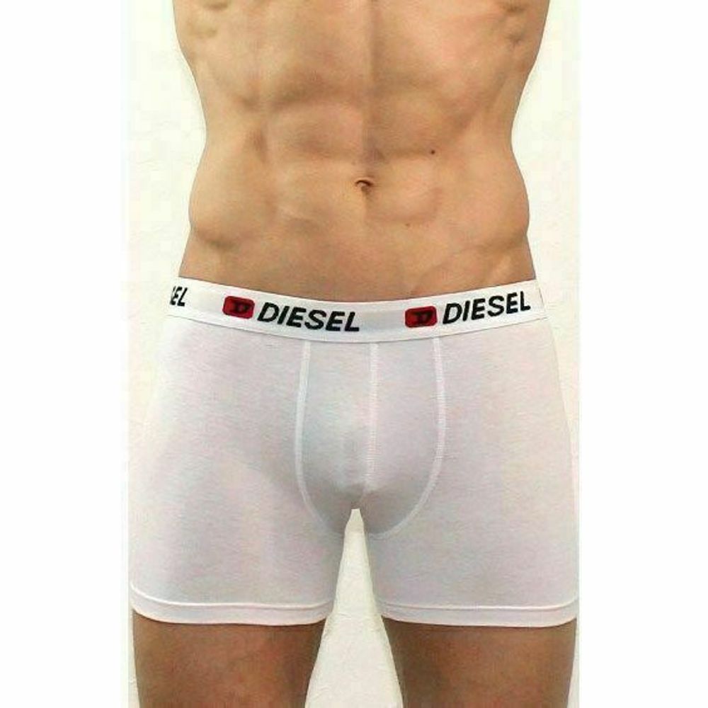 Мужские трусы боксеры завышенные белые Diesel White