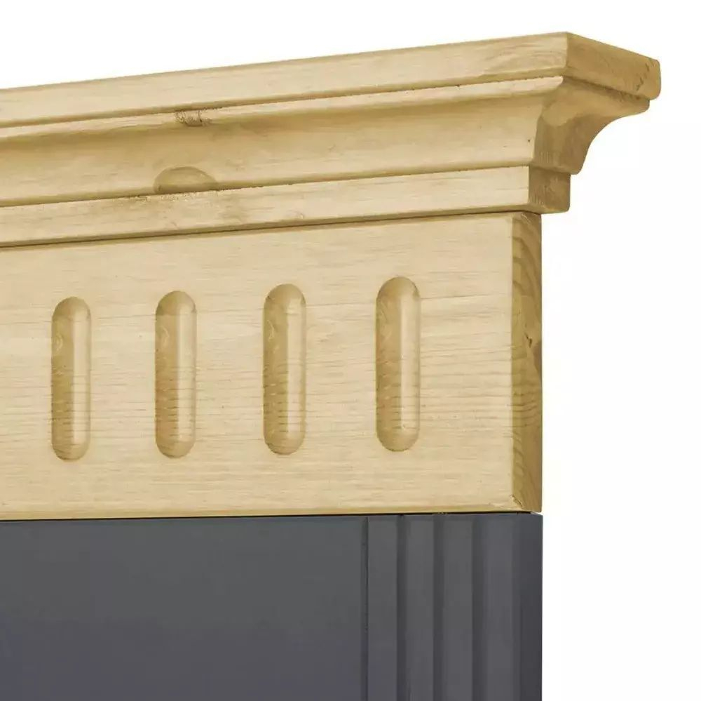 Вешалка настенная Хельсинки для прихожей, сосна, большая, серый/антик (серый, бежевый)