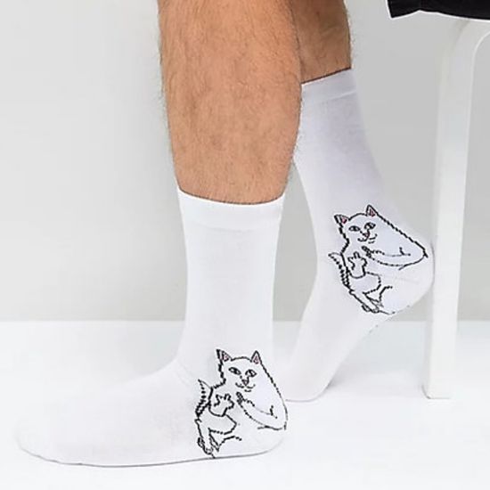 Носки "Кот Lord Nermal", р-р 36-40 (белый)