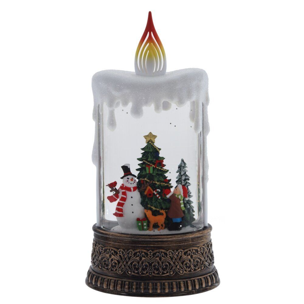 GAEM Изделие декоративное "Свеча" (подсвет, муз, вьюга, 3хААА н/п +USB), L12,5 W8 H25 см