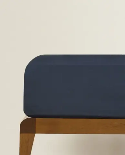 ZARA HOME ПРОСТЫНЯ ИЗ ПЕРКАЛЯ (КОЛИЧЕСТВО НИТЕЙ 300), ТЕМНО-СИНИЙ